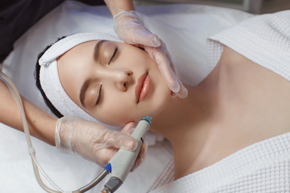 Skin treatment being carried out at Cosmoderma, Ascot